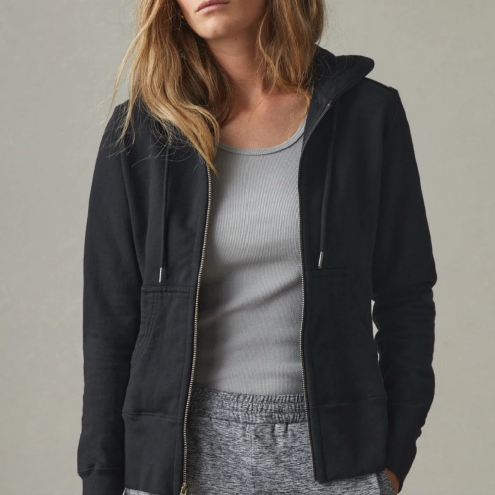 American Giant Black Zip-Up Hoodie Sweatshirt